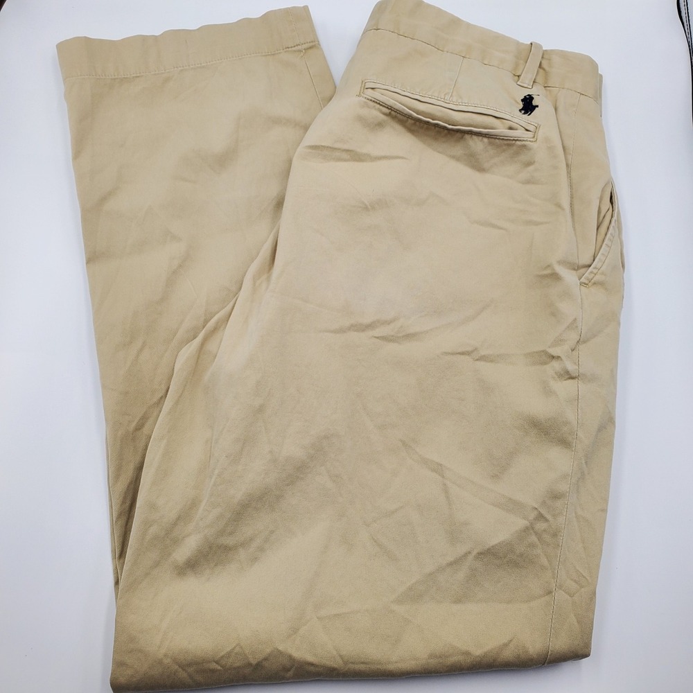 Polo Golf Ralph Lauren Mens Tan‎ Cotton Twill Stretch Chino Pants 32x29 Khaki